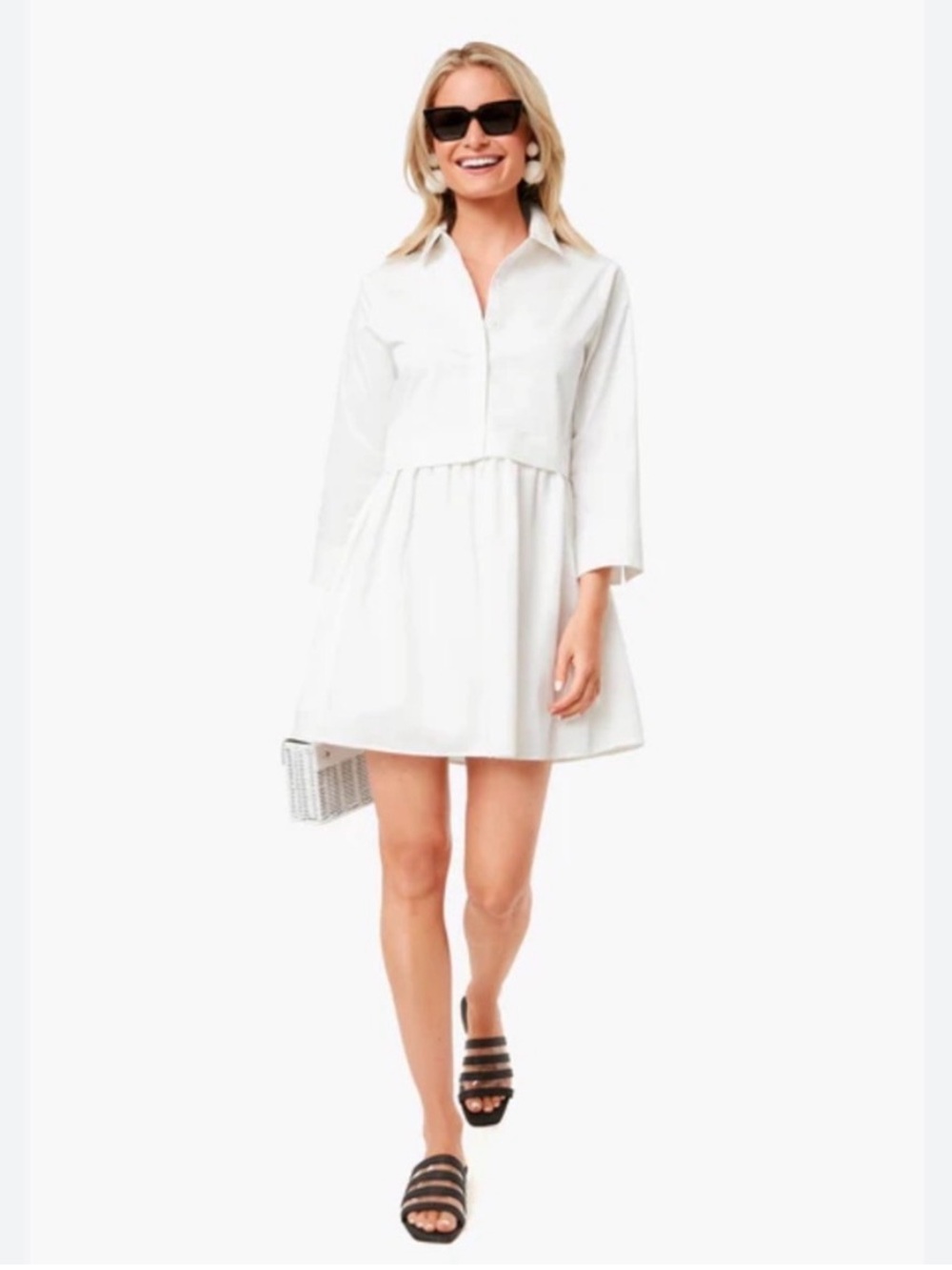 Pomander Place White Elia Shirt Dress Size XS